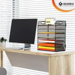 GoldOrcle 8 Tier Paper Letter Tray Organizer with Handles, Mesh Desk File Holder Storage Organization for Office School Desktop - Image 5